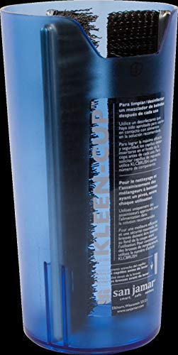 San Jamar KLC28C Kleen Spindle Mixer Sanitizing Cup, 4" Diameter x 7-3/4" Height