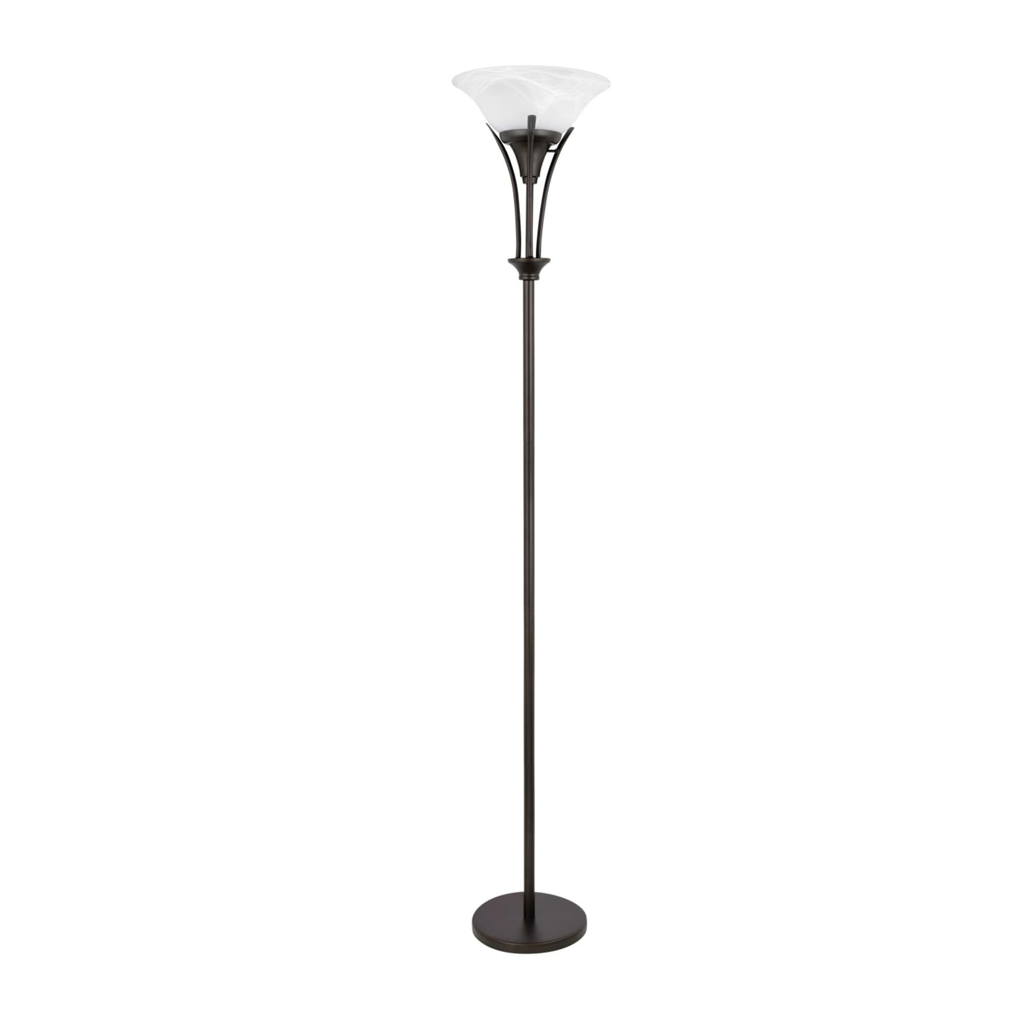 Globe Electric 63361 Gatineau 71" Dark Bronze Floor Lamp with Alabaster Glass Shade