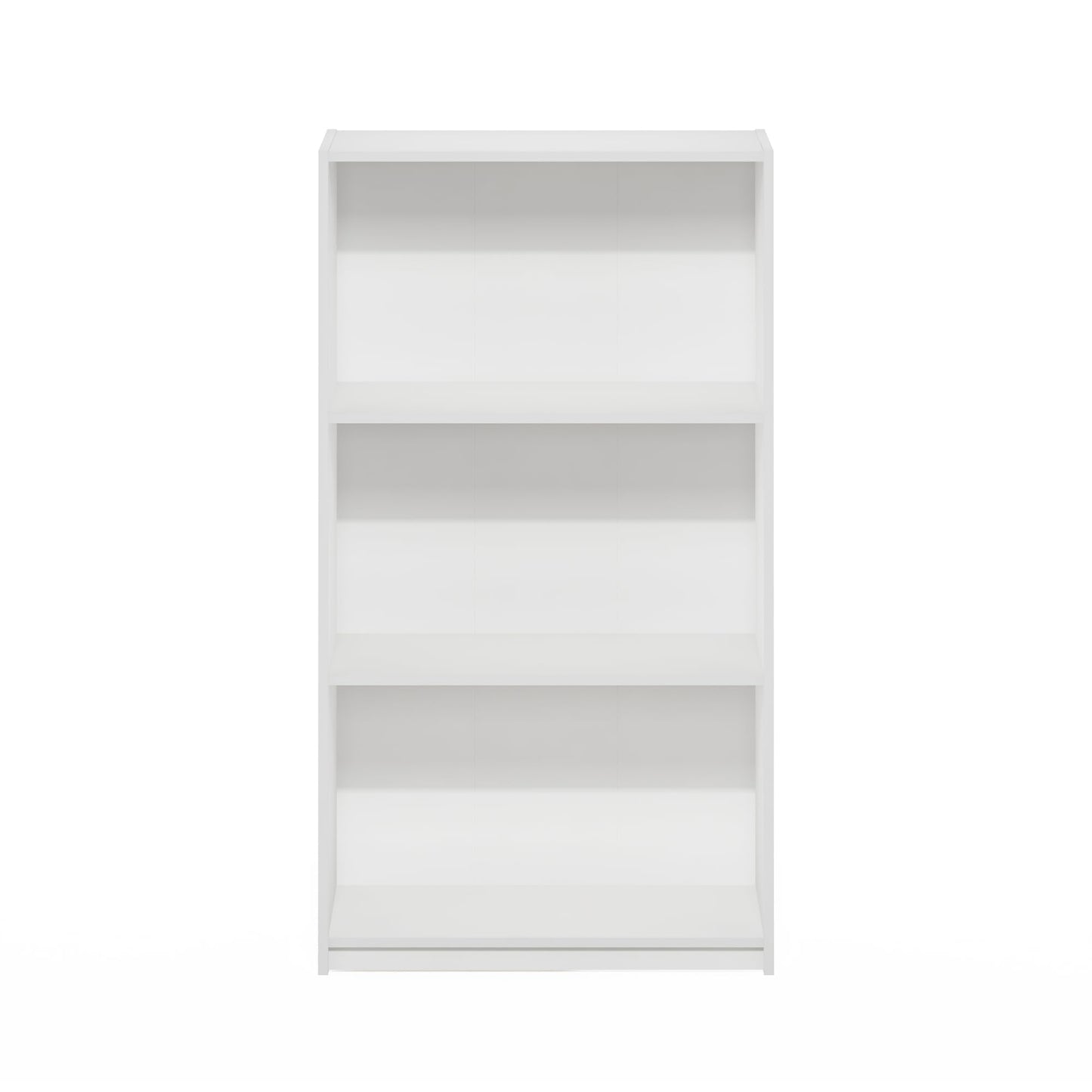 Furinno Basic Book Shelf, 3-Tier Modern Bookshelf, Bookcase with Open Shelves, 9.3 x 21.8 x 39.5, for Living Room, Bedroom, Home Office, White