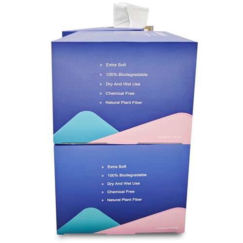 Atitifope Disposable Cloths for Face 200Count Travel Cleaning Cloths 100% Biodegradable Makeup Remover Wipes (4Boxes)