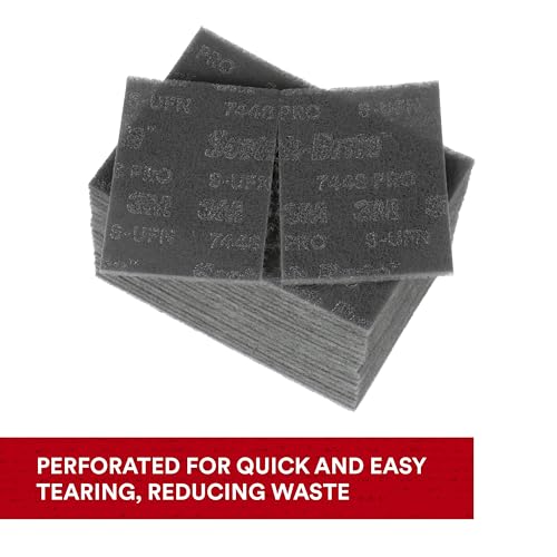 3M Scotch-Brite 7448 PRO Hand Pad - 6 in x 9 in Hand Sanding Pad - For Metal Surface Preparation, Removing Rust and Paint and Finishing