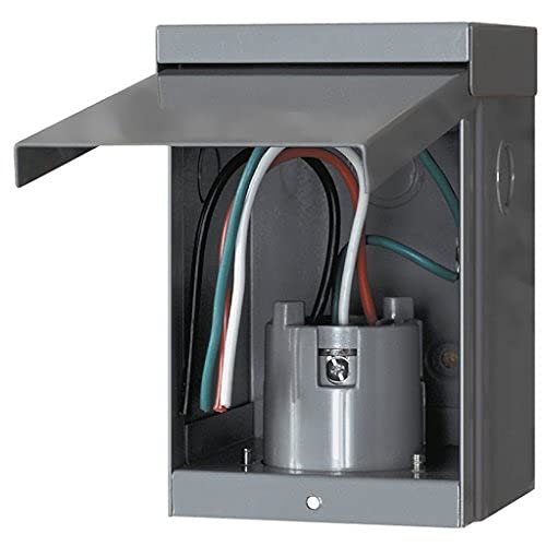 Connecticut Electric EGSPI50 50A Rainproof Generator Power Inlet Box with Cover, CS6375, SS2-50P, Receptacle, Gray