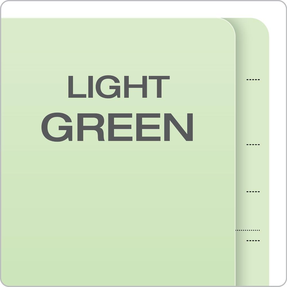 Pendaflex Pressboard End-Tab Classification Folders, Letter Size, 2 Dividers, 2.5" Expansion, Light Green, Straight Cut Tabs, 10/BX (23224)