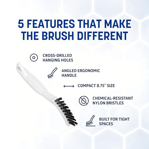 SPARTA Flo-Pac Nylon Grout Brush with Nylon Bristles for Floors, 8 Inches, White, (Pack of 24)