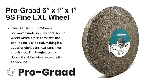 Pro-Graad EXL Deburring Wheel - 6" x 1" x 1" 9S Fine Grit - Silicon Carbide - Metal Deburring, Finishing and Polishing Wheel - Convolute - 05132 - (1 Pack)