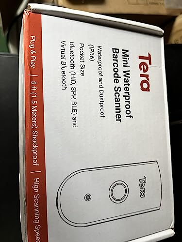 Tera Mini 1D 2D QR Wireless Barcode Scanner, Waterproof Shockproof Pocket Scanner, 3-in-1 BT & USB Wired & 2.4G Bar Code Reader Portable Image Scanner Work with iOS, Windows, Android 1100D