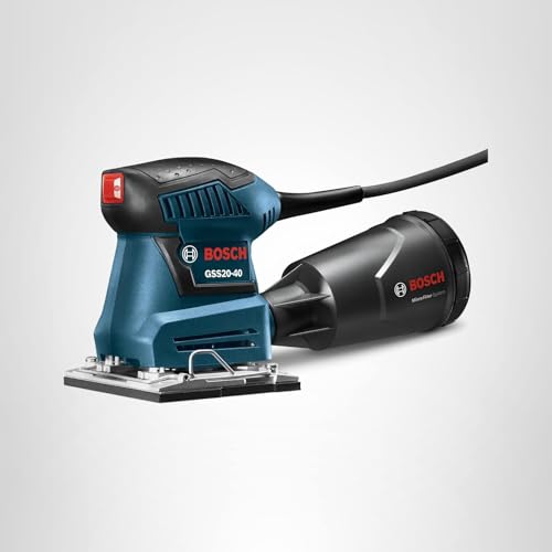BOSCH GSS20-40 Orbital Finishing Sander 1/4-Sheet, 2 Amp, 12000 OPM with Dust Collector
