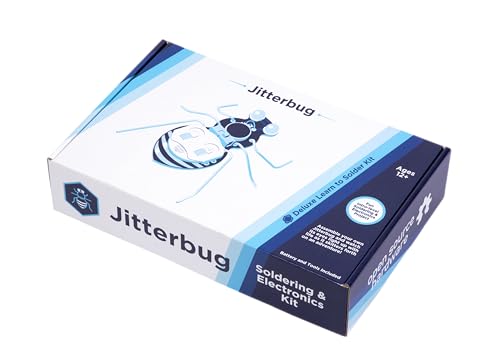 Learn to Solder Kits Jitterbug Deluxe Kit | DIY Soldering Kit for Beginners | Electronics Projects for Students & STEM Classes | Tools Included