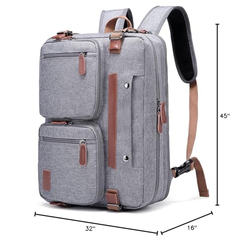 MOLNIA 3 in 1 Laptop Bag for Men, 17.3 Inch Work Bags for Men, Laptop Backpack, Briefcases, Messenger Bag for Men, Computer Bags for Laptops for Men Women, Black