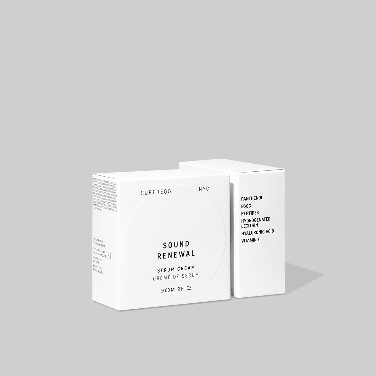 SUPEREGG Sound Renewal Serum Cream: For a fresh, luminous complexion. Nourishing serum cream with Panthenol and EGCG. 60 ML / 2 FL OZ
