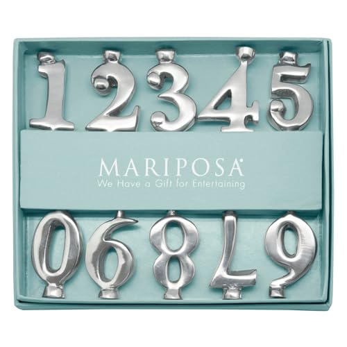 MARIPOSA Number Candle Holder Set | Silver | Brillante | Gifts | Candleholders | Recycled Sandcast Aluminum | Handmade in Mexico