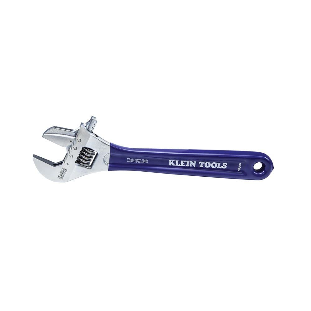 Klein Tools D86930 Reversible Pipe Wrench/Adjustable Wrench with 2-in-1 Extra-Wide 1-1/2 -inch Jaw, 10-inch