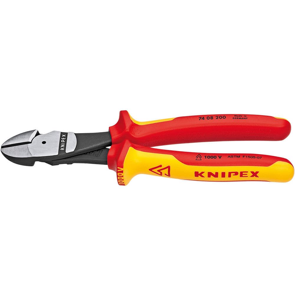 KNIPEX Tools 74 08 200 SBA InsulatedHigh Leverage Diagonal Cutters, 8-Inch