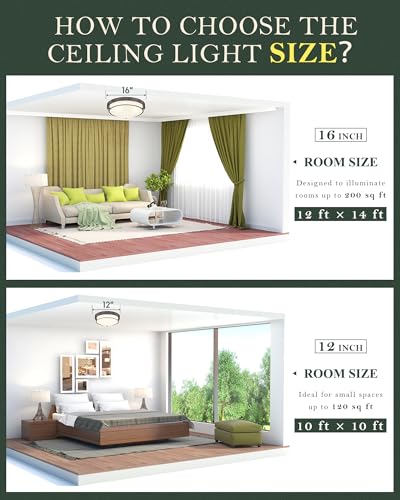 Cargifak 12 inch Flush Mount Ceiling Light, 2-Light Close to Ceiling Light Fixtures with Oil Rubbed Bronze Finish for Bathroom Bedroom Kitchen Hallway, 4822-ORB