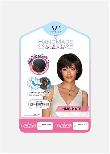 Vivica A. Fox HMB-KATE, Handmade & Hand-tied Wig, Supreme Human Hair Blend, Color 1B Off Black
