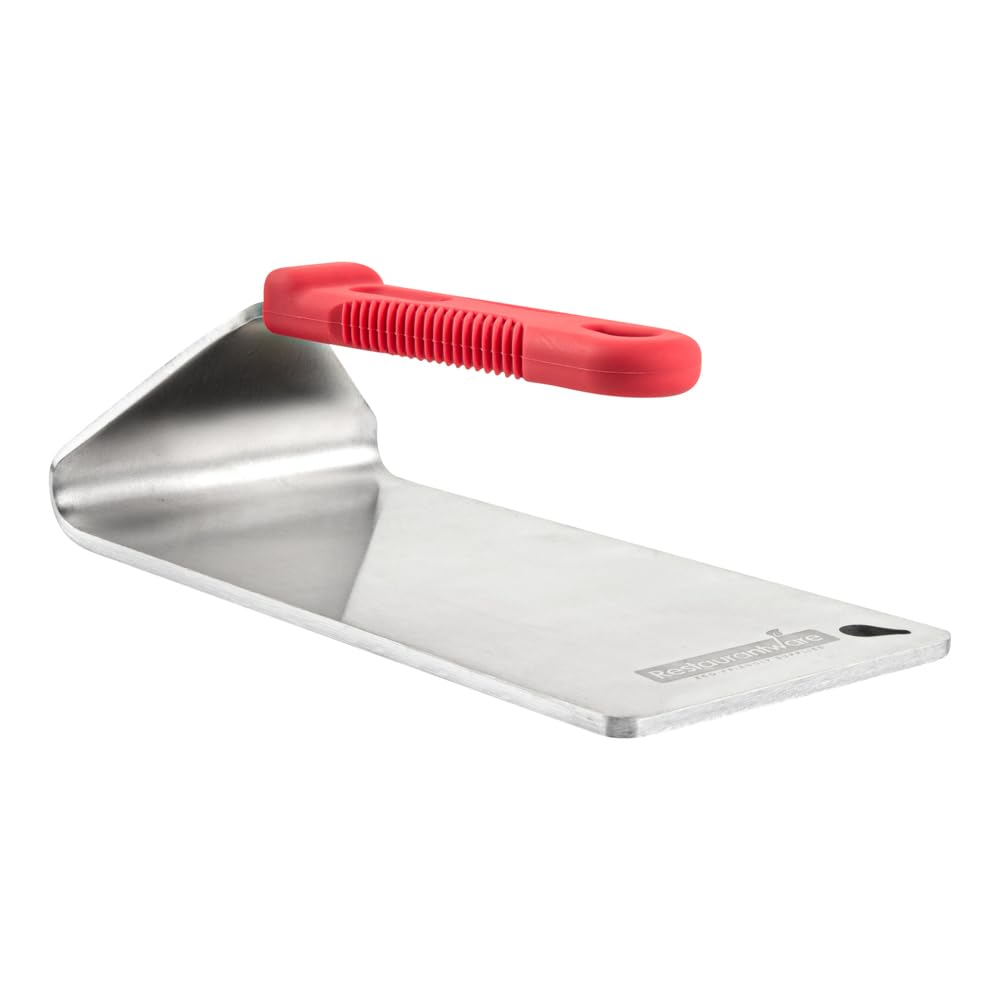Restaurantware Met Lux 8.5 x 4.3 Inch Steak Press 1 Heavy-Duty Grilling Weight - 2.8 Pounds Flat Bottom 18/8 Stainless Steel Meat Press Dishwashable With Removable Silicon Handle