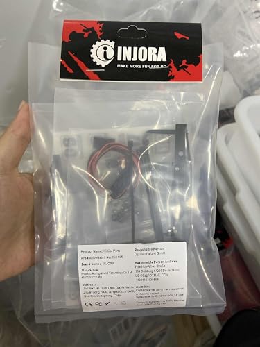 INJORA 37g Front and 26g Rear Bumper - CNC Aluminum Bumper with Light for 1/18 RC Crawler TRX4M Defender Upgrade