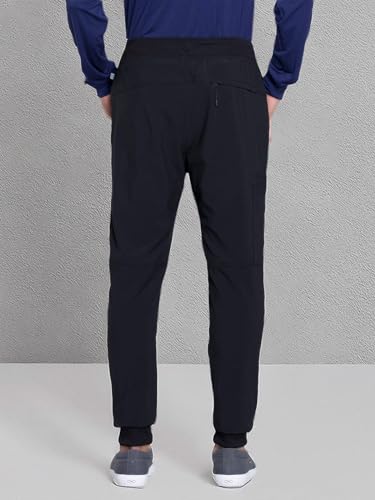 Infinity Cherokee Men's Jogger Pants with Drawstring Waist Mid Rise 5 Pockets Bottoms CK004A, M, Black