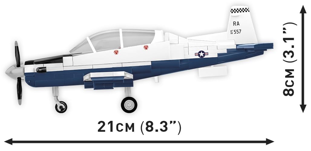 COBI Action Town Beechcraft T-6 Texan II Plane, Black & White