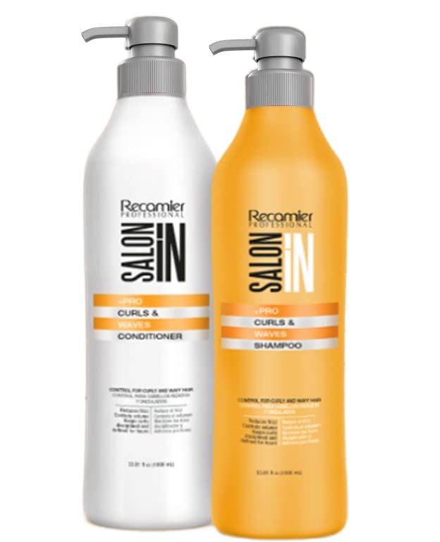 RECAMIER Professional Salon In Hydrating Curl Defining Shampoo and Conditioner Moisturizing Hair Treatment with Keratin for Curly Hair (2 Pack)