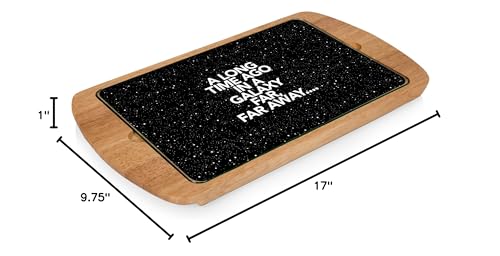 PICNIC TIME Star Wars Scroll Billboard Glass Top Cheese Board, Serving Platter, Cheese Boards Charcuterie Boards, (Parawood)
