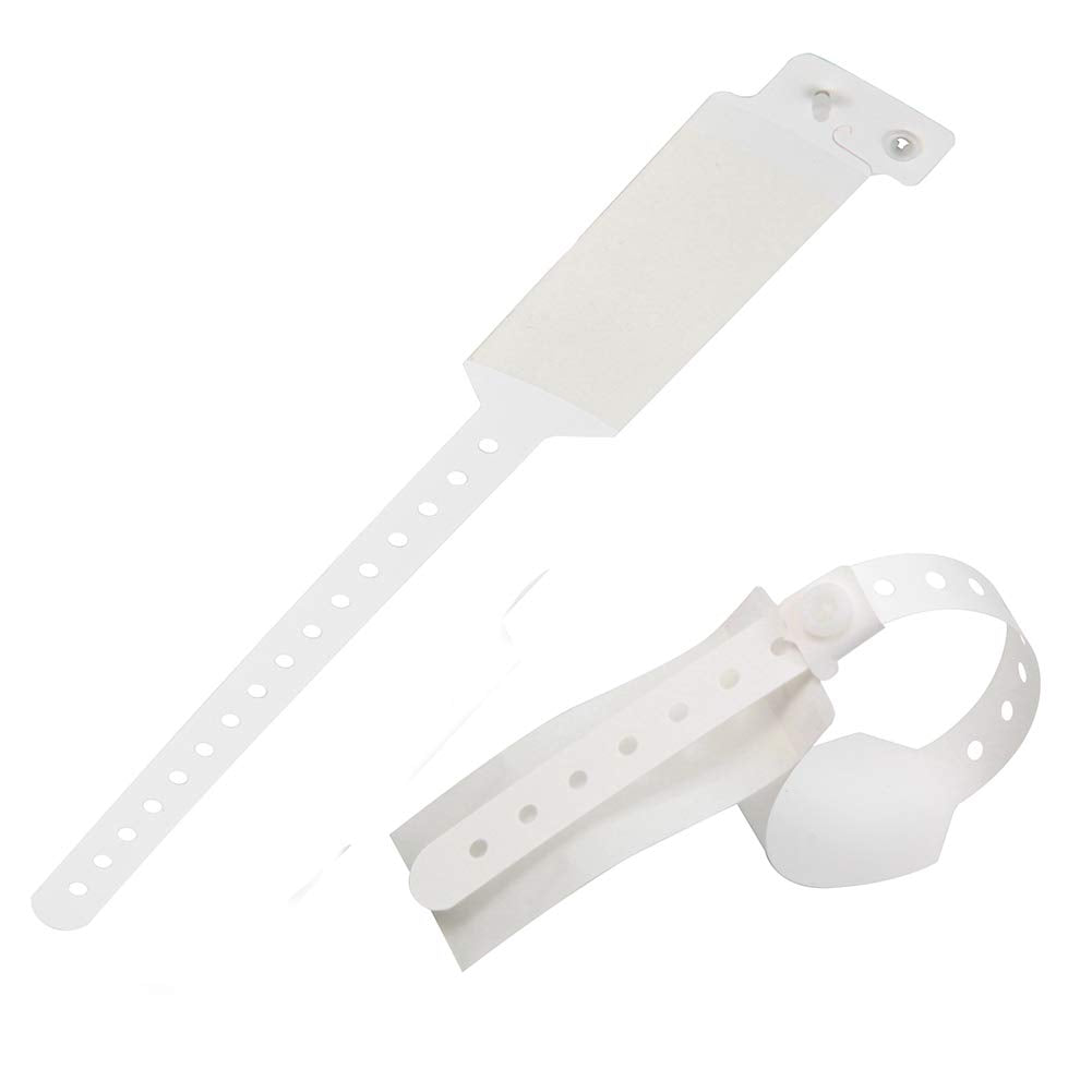 Wristall Hospital Identification Bands, Medical Adult-Sized Shield Wristband, Waterproof Patient Wristbands, Plastic Disposable Hospital ID Wristband (White, 250)