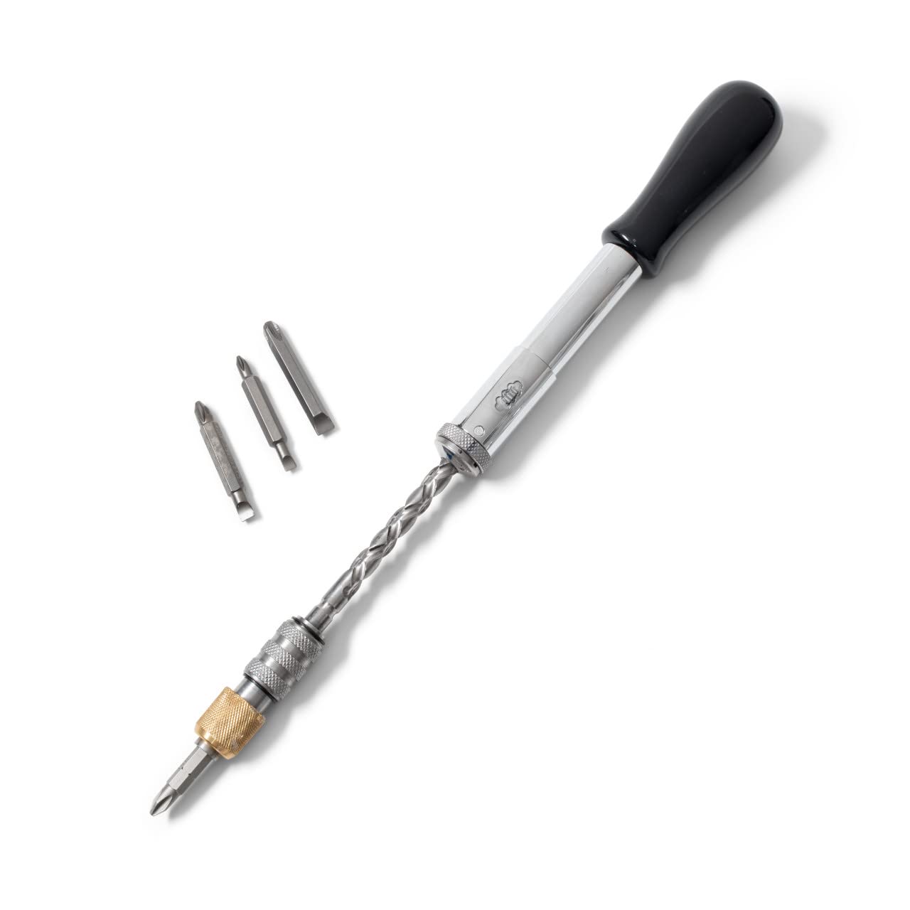 12" Yankee Screwdriver - Push Type Semi Automatic Screw Driver, 4.5mm and 5.5mm Double-Sided Philips/Flathead, PH3, and Size 7 Flat Head Bits with Quick Change Hex Chuck by Kings County Tools