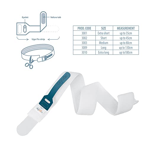 Ugo Fix Catheter Strap (x5) – Catheter Securement Retaining Strap/Catheter Holder, with Anti Slip and Irritation Silicone Grip and Free Laundry Bag (Pack of 5) (Medium)