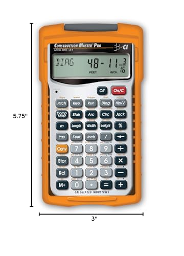 Calculated Industries 4065 Construction Master Pro Advanced Construction Math Feet-inch-Fraction Calculator for Contractors, Estimators, Builders, Framers, Remodelers, Renovators and Carpenters