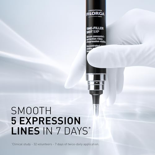 Filorga Time-Filler Shot, A Moisturizing Serum with Neuropeptide Technology & Polysaccharides to Relax Expression Lines, Hydrate, & Firm Skin for Visible Results in 7 Days, 0.5 fl. Oz.