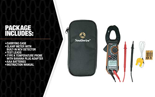 Southwire - 65031640 CLAMP METER, 400A AC/DC 21530T,Black/Brown