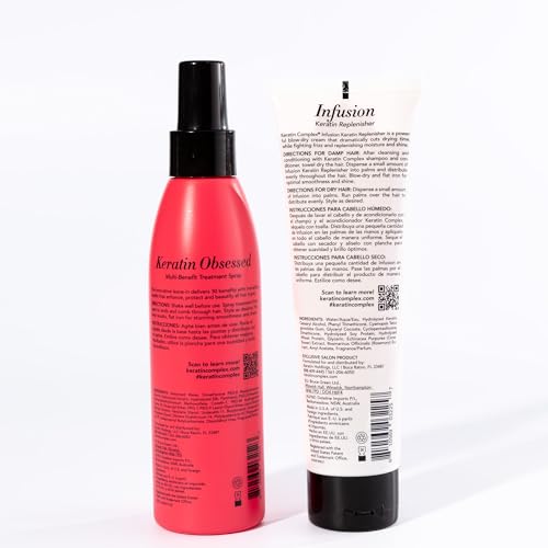 Keratin Complex - Blow Dry Essential Kit - Keratin Obsessed, 5 fl oz + Infusion Keratin Replenisher, 4 fl oz