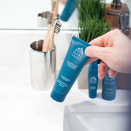 Oars + Alps Men's Skin Care Kit, Valentines Gifts for Him,Gift Set Includes Face Wash, Eye Roller, and Moisturizer, Vegan and Gluten Free, Travel Size & TSA Approved, 3 Items Total
