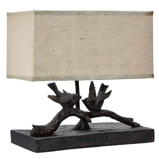 Creative Co-Op Rustic Bird Lamp with Rectangle Shade