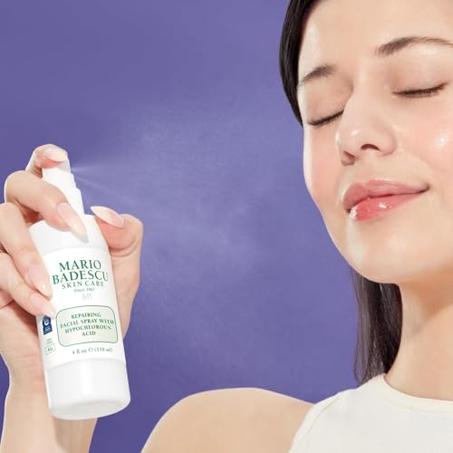 Mario Badescu Repairing HOCl Facial Spray with Hypochlorous Acid – Soothes & Hydrates Angry, Irritated Skin, Reduce Redness & Flare-Ups – pH Balancing, Non-Irritating Cleanser, 4 Fl Oz (Pack of 2)