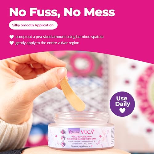 Vulva Balm Moisturizing Vaginal Cream with Menthol; Natural Yoni Cream for Feminine Health; Intimate Vulva Care for Redness Relief; Vaginal Dryness Menopause Cream External usage (2 pcs: 2 + 0.5 oz)