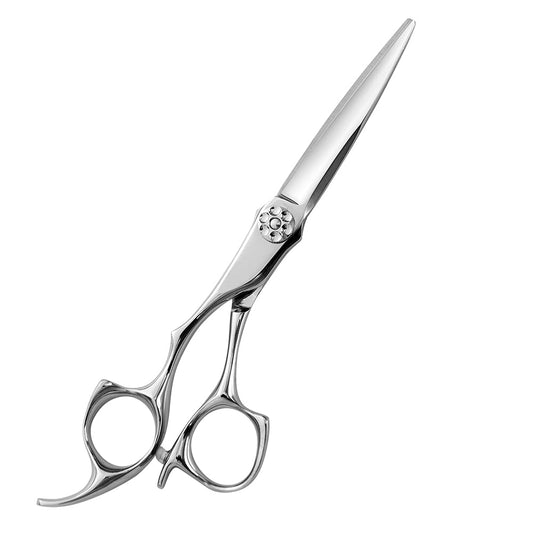 AOLANDUO 6 Inch Left-handed Hair Scissors-High End AICHI Steel Handmade Hair Cutting Shears-Razor Edge/Offset Design/Pro Ergonomic for Salon Stylists Beauticians and Barbers