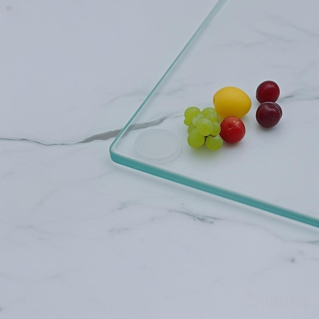 Clear Tempered Glass Cutting Board for kitchen Counter with Lip,Scratch-Resistant,Non-Slip,Glass Countertop Cutting Board,Kitchen Counter Protector Mat（17x13" Clear）