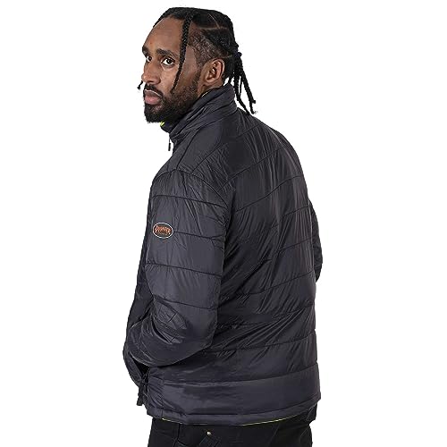 Pioneer Hi Vis 2-in-1 Safety Rain Jacket for Men & Women - Reverses to Black Puffer - Reflective Waterproof Gear - Class 3