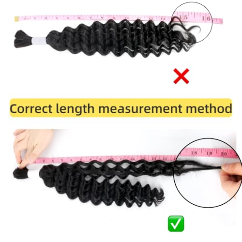 Human Braiding Hair for Boho Braids 2 Bundles 100g 18Inch Water Wave Human Hair Braiding Hair 12A Brazilian Virgin No Weft Hair Extensions for Bohemian Knotless Braids Bulk Human Hair for Braiding
