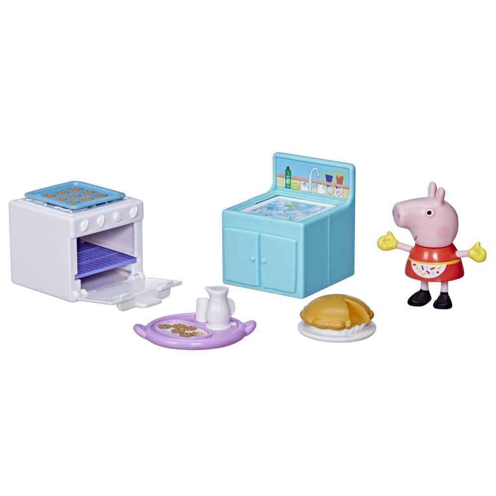 Peppa Pig Peppa’s Club Peppa Loves Baking Little Spaces Themed Preschool Toy, Includes 1 Figure and 5 Accessories, for Ages 3 and Up