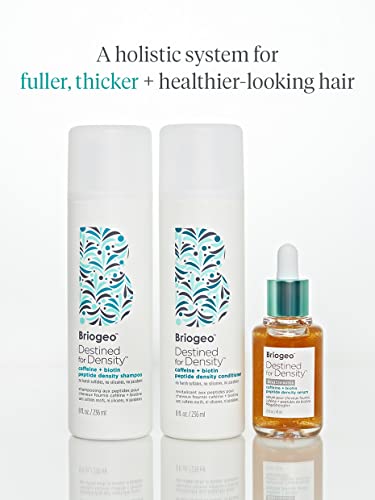 Briogeo Destined For Density MegaStrength+ Caffeine + Biotin Peptide Density Serum, Increases Hair Thickness and Volume, Fast-Absorbing & Non-Greasy, Fragrance-Free, Vegan, Cruelty-Free, 1.5 fl oz