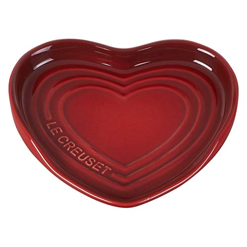 Le Creuset Cerise Stoneware Heart Shaped Spoon Rest, 5.25"