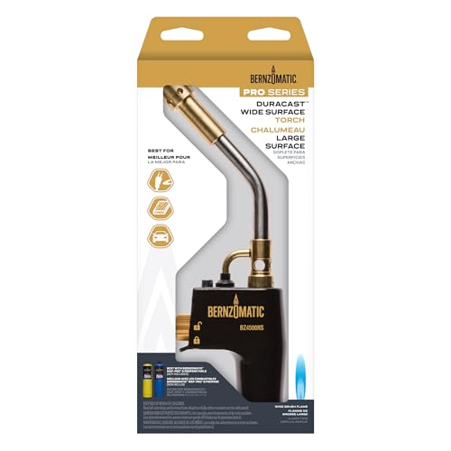 Bernzomatic® DuraCast® Wide Surface Torch - Durable Cast Body Aluminum Construction for Cooking, Heat Shrinking, Metalworking, and Vinyl Wrapping (TS 4500 Torch)