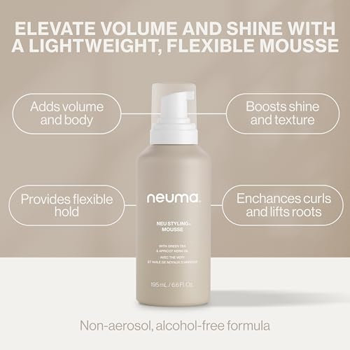 NEUMA Neu Styling Hair Mousse 6.6 Fl. Oz. Mousse for Hair Volume with Lavender, Mandarin & Vanilla Scent