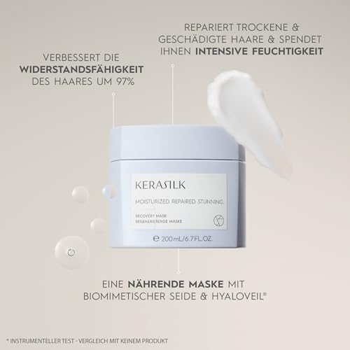 KERASILK Recovery Mask | Provides Deep Moisture & Nourishment | Prevents Hair Breakage & Recurring Dryness | For Dry, Stressed & Damaged Hair | Ideal For Various Hair Types & Textures| 200ml