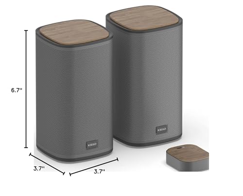 KEiiD Bluetooth Computer Speakers with Wireless Touch Control Pod for PC Laptop/Desktop Wireless Stereo Gaming Speakers, 4 EQ Modes, Aesthetic Style, 2024 New Model