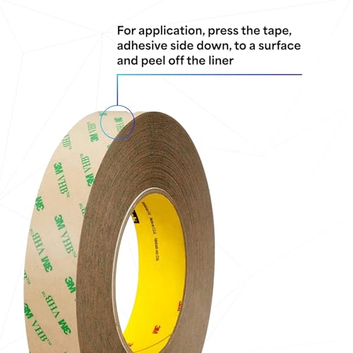 3M 468MP Adhesive Transfer Tape, Bonding & Laminating, Clear, 12 in x 20 yds, 1 Roll