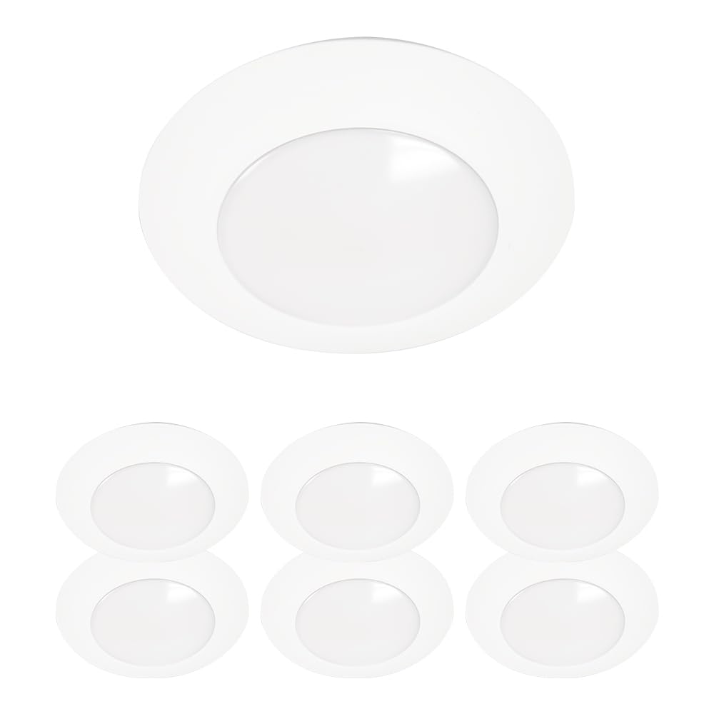 HALO HLCE 6 inch Integrated LED Recessed Disk Light, 3000K, 945 Lumens, 90 CRI, Title 20 California Compliant, 6-Pack