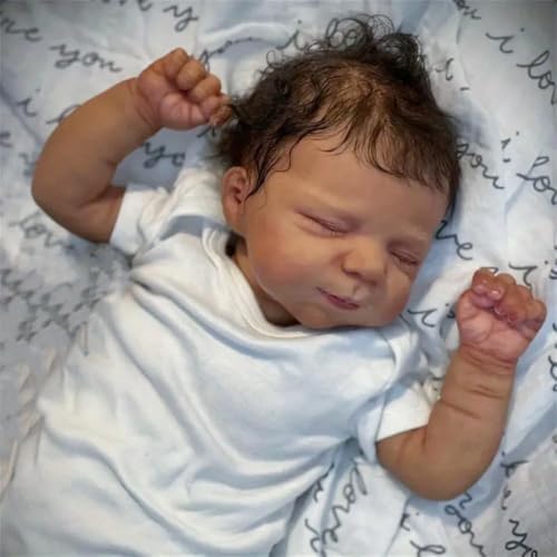 Zero Pam Black Reborn Baby Dolls Boy, 18 in Realistic Baby Doll, African American Newborn Baby, Silicone Baby Doll, Black Reborn Dolls Cloth Body with Accessories